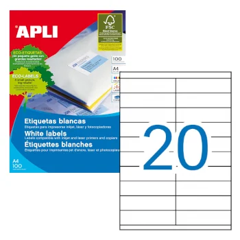 Etiquetas 105×29 Apli 01299 100 Folhas 2000un