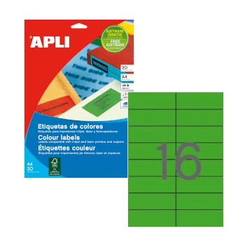 Etiquetas 105×37 Apli 20 Folhas 320un Verde