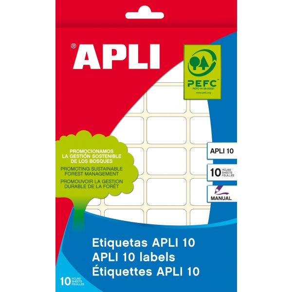 Etiquetas Cantos Redondos Apli 31x41 mm 10 Folhas