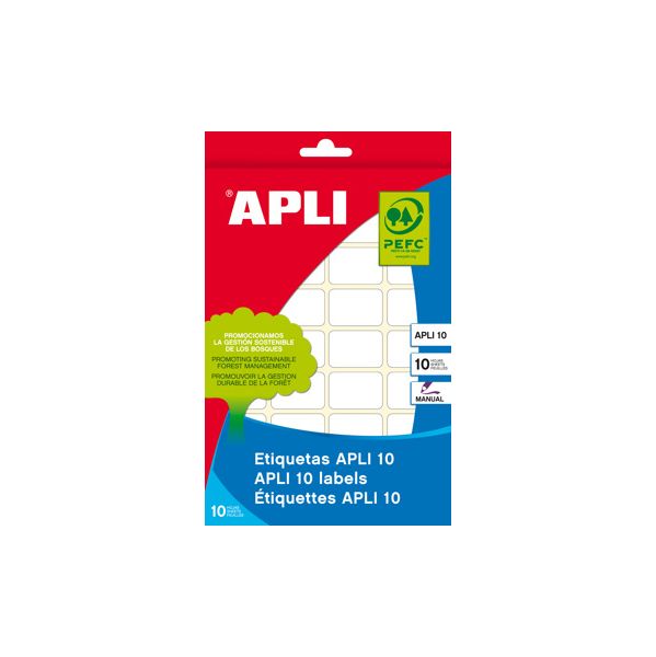 Apli 01656 Etiquetas Autocolantes Brancas, Cantos Redondos, 50x50 mm