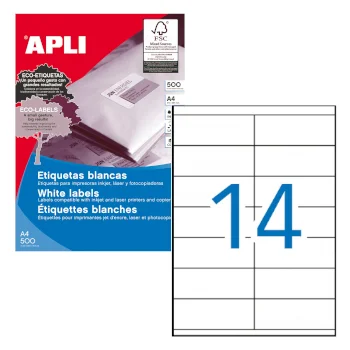 Etiquetas 105×40 Apli 500 Folhas A4 7000un