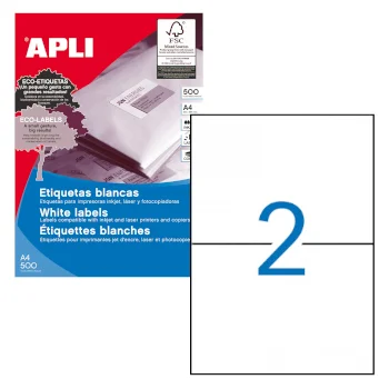 Etiquetas 210×148 Apli 500 Folhas A4 1000un