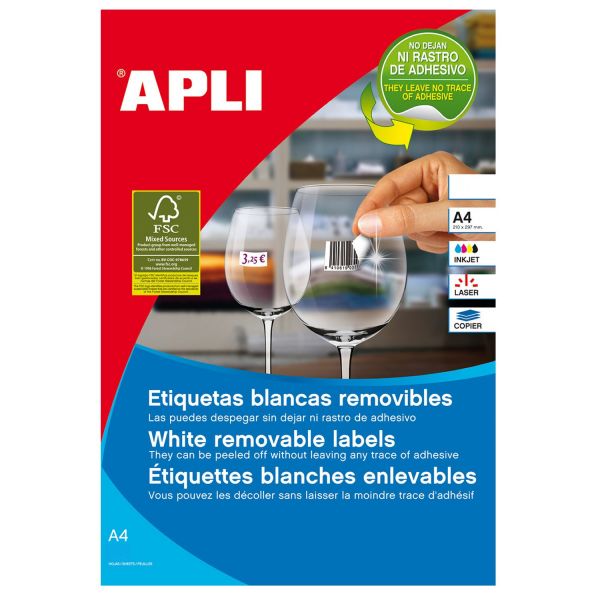 Apli Etiquetas Adesivas Removíveis 48,5x25,4mm 100 Fls - 03054