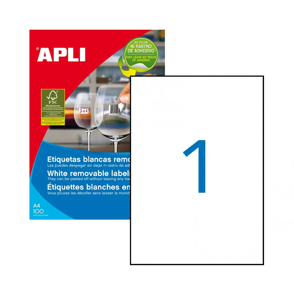 Etiquetas Removiveis 210×297 100 Folhas A4 100un