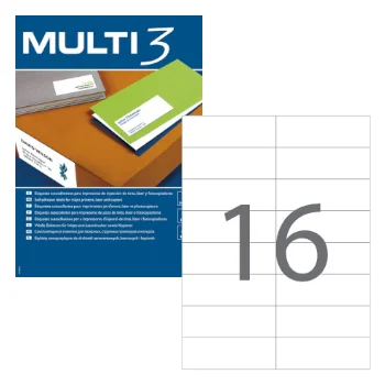Etiquetas 105×37 Multi3 100 Folhas A4 1600un
