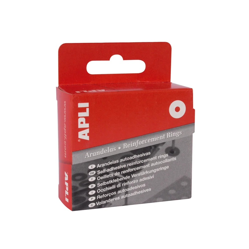 Reforços Autoadesivos APLI 13mm Dispensador Branco 500un