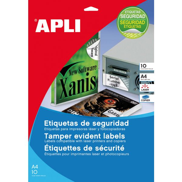 Apli Etiquetas Segurança 45.7x21.2mm 10Fls - 11272
