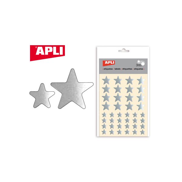 Apli Etiquetas Adesivas Estrelas 3 Fls Prata - 11807