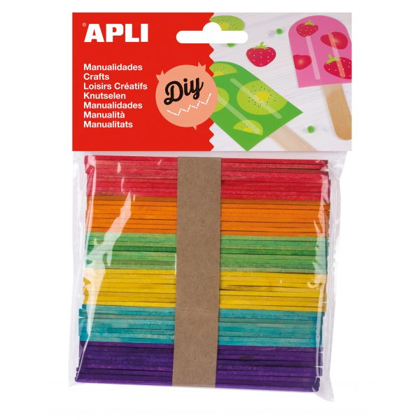 Apli Kit Manualidades Palitos Coloridos 114x10x2mm 50un. - 13064