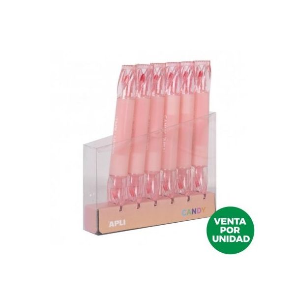 Apli Marcador Duplo Fluorescente Rosa Candy 18274