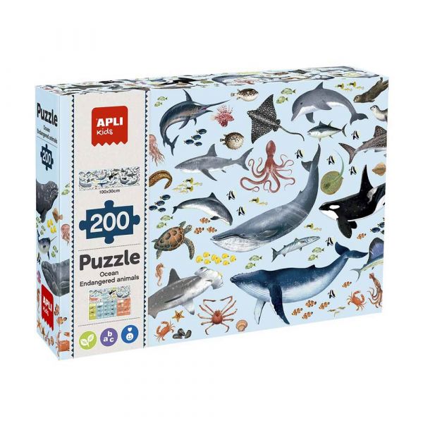Apli Puzzle Animais Ameaçados Oceano 200 Peças - APL19696