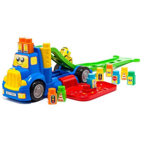 Molto Set Camião Porta Carros com Luzes e Sons e Blocos