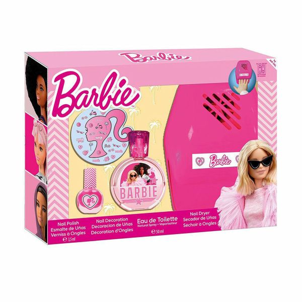 Cartoon Barbie Air-Val EDT 50ml + Verniz 3.5ml + Adesivos de Unha + Secador de Unha Pack