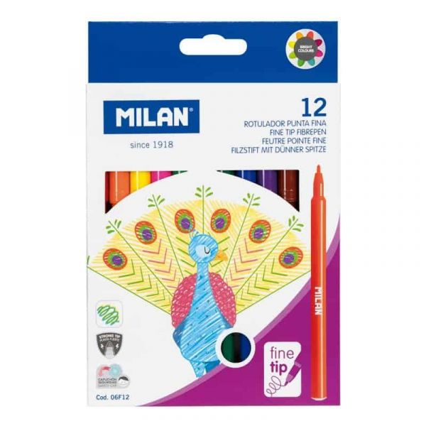 Milan Marcadores Ponta Fina 12 Un. - 06F12