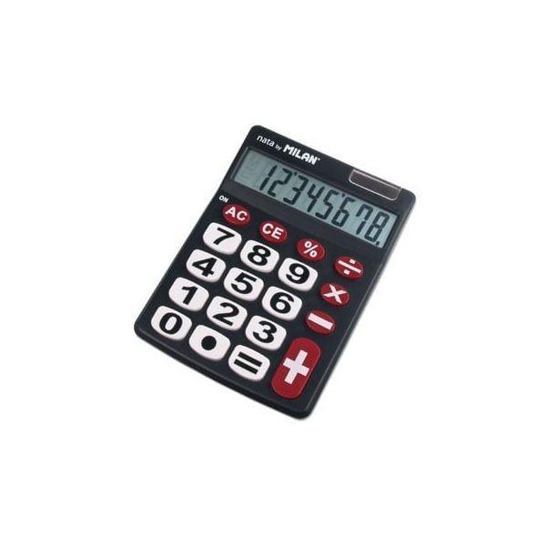 Calculadora Milan 8 Dígitos Preto/Vermelho - 151708BL