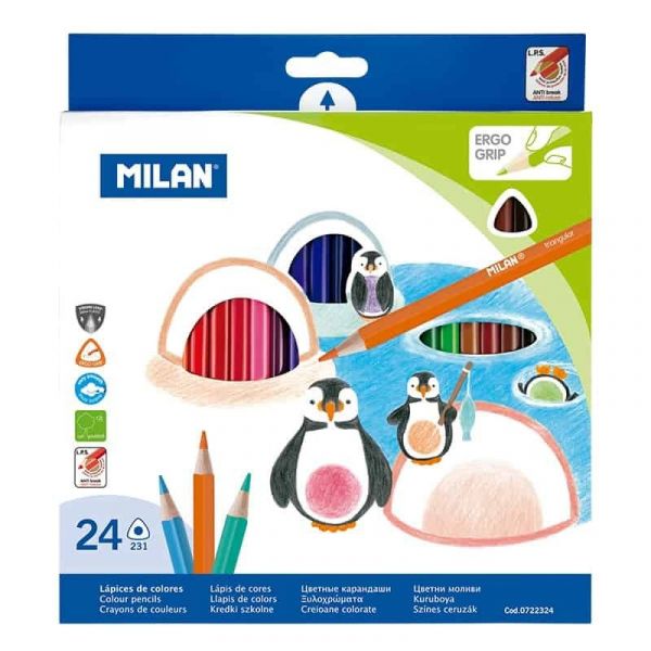 Milan Lápis de Cor Triangulares 24 un.