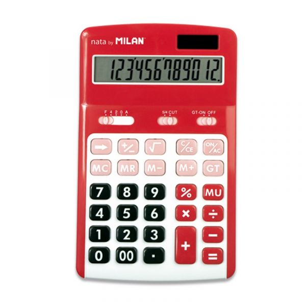Calculadora Milan Escritório 150712RBL Vermelha/Branca