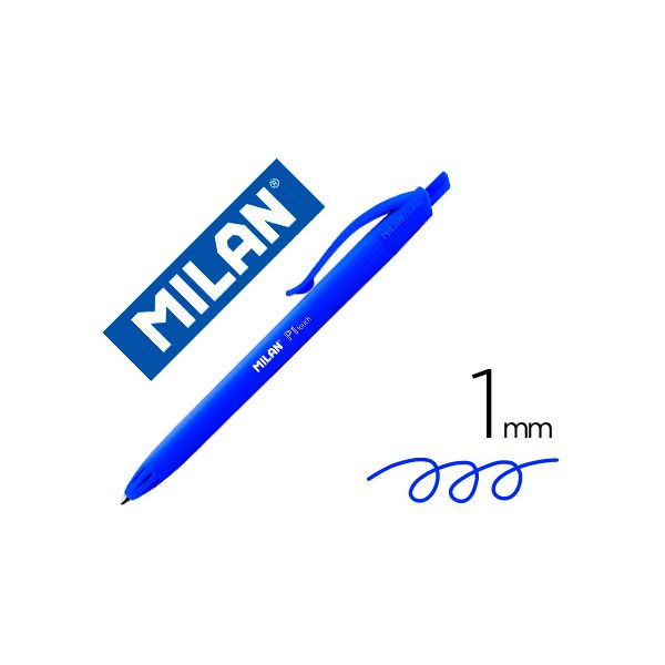 Milan Esferográfica P1 Retrátil 1mm Touch Tinta Azul 25 Un.