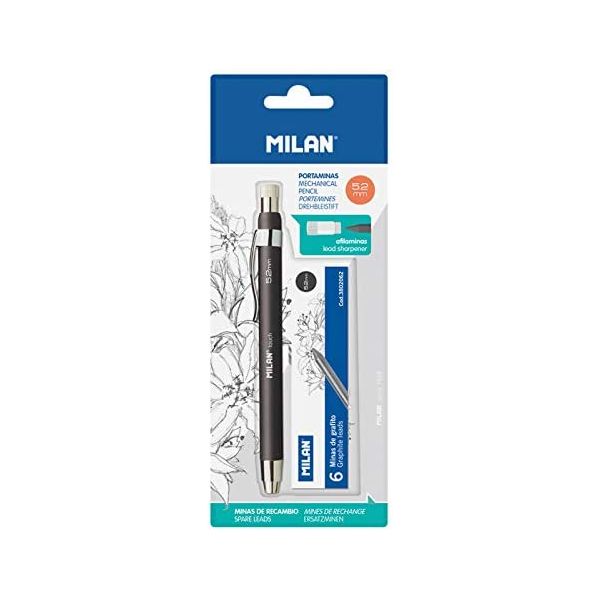 Milan Lapiseira 5,2mm + 6 Minas Suplentes Preto