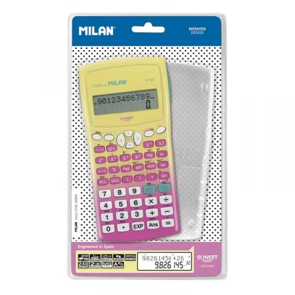 Calculadora Milan Científica M240 Sunset Rosa / Amarela