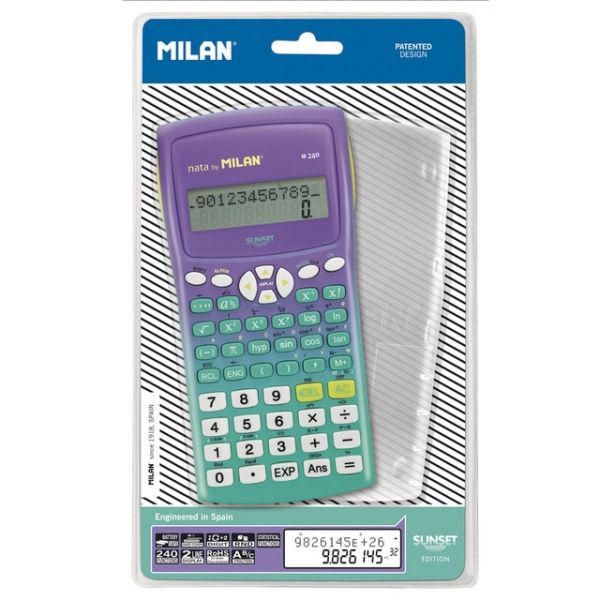 Calculadora Milan Científica M240 Sunset Turquesa / Lilás