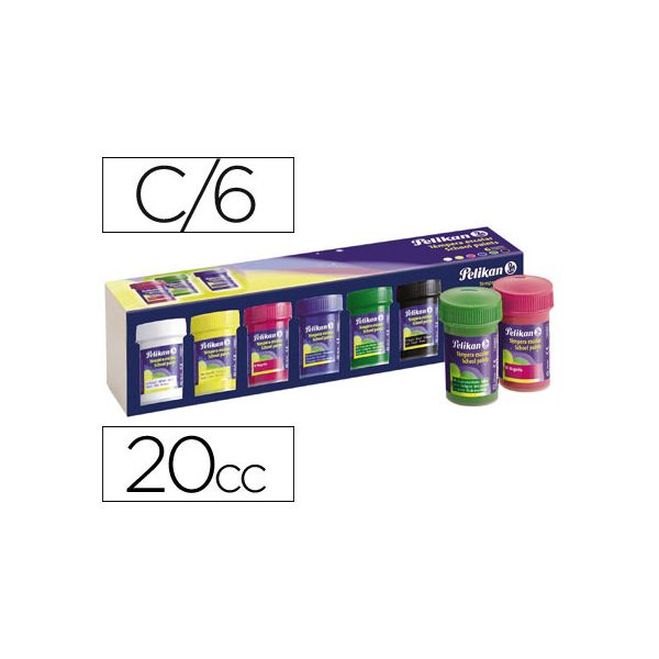 Pelikan Caixa 6 Guaches Escolares 20cc - 60395