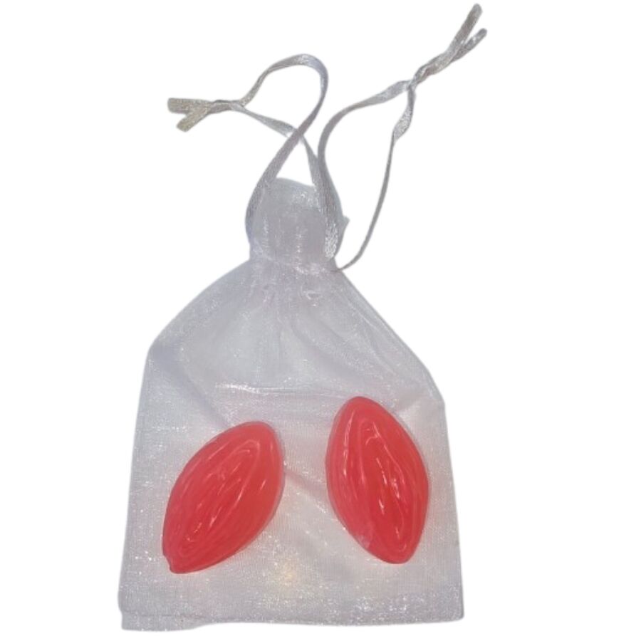DIABLO PICANTE - 2 SABONETES PERFUMADOS EM FORMATO DE VAGINA AMARELO