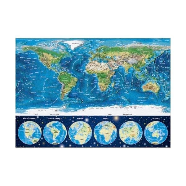 Puzzle Neon Mapa Mundi 12 anos+