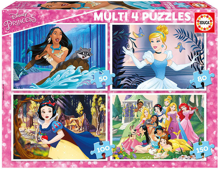 4x Puzzle Progressivo Disney Princess 15-150