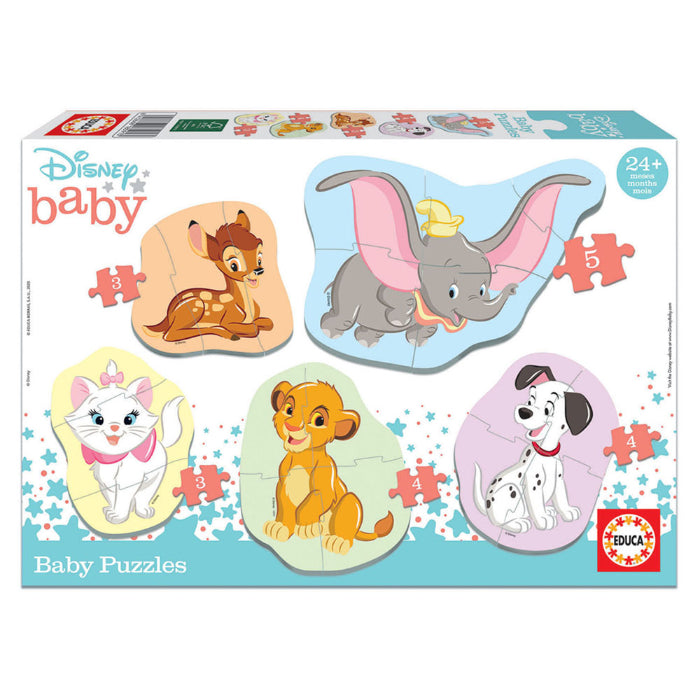 5 Baby Puzzles Disney Animais 3-4-5