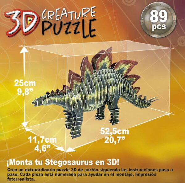 Puzzle Dinossauro Stegosaurus 3D 6+