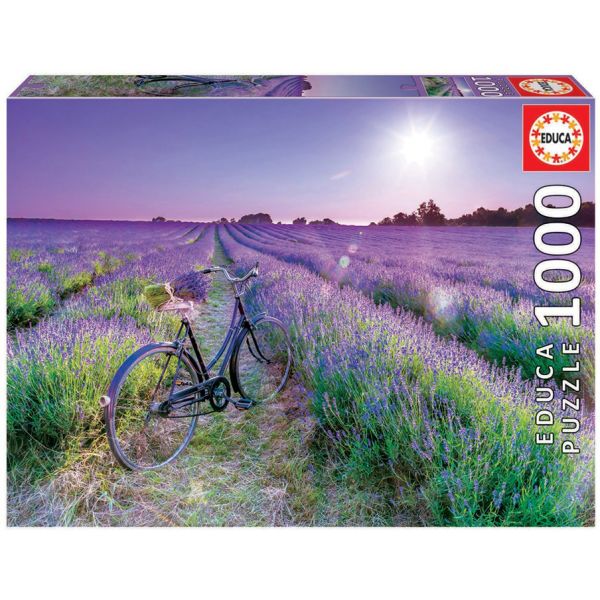 Educa Puzzle de 1000 Peças Bicicleta Num Campo de Lavanda