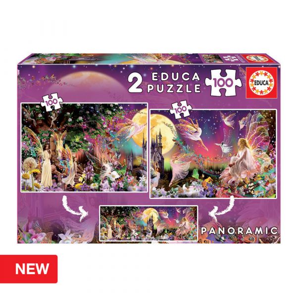 Educa Puzzle Junior 2x100 Peças Tríptico de Fadas - ED19291
