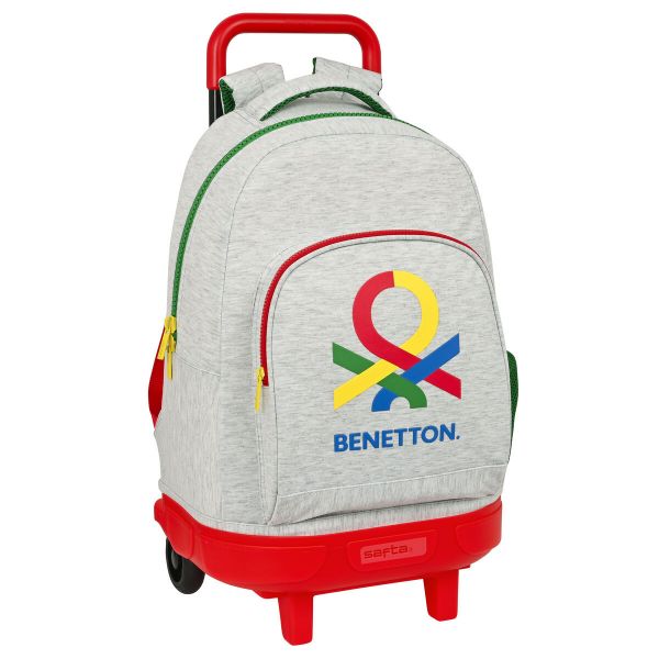 Benetton Mochila Escolar com Rodas Pop Cinzento (33 x 45 x 22 cm)