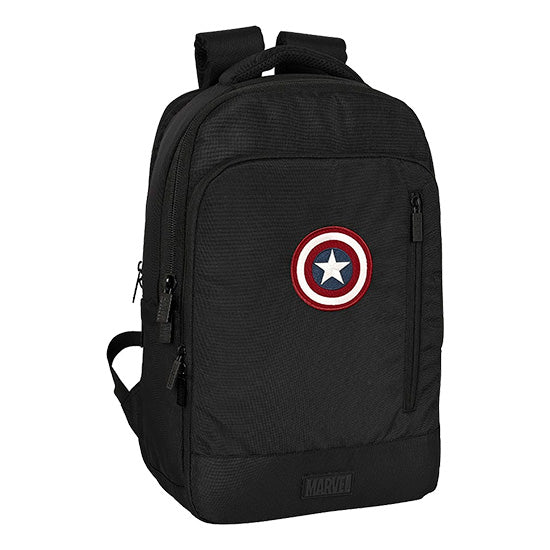 Mochila Escolar Marvel 15.6" USB Capitão América Preto