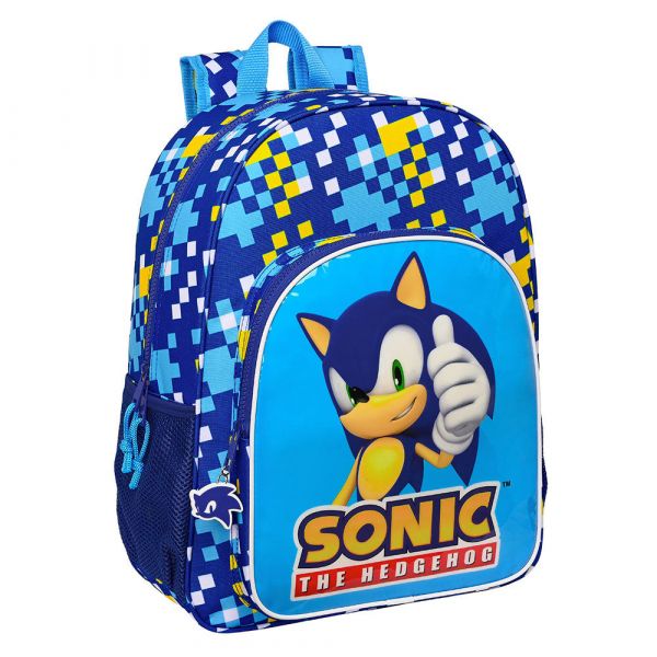 Mochila Sonic The Hedgehog Speed 2024 42X33X14Cm Adaptável A Carro 1Un.