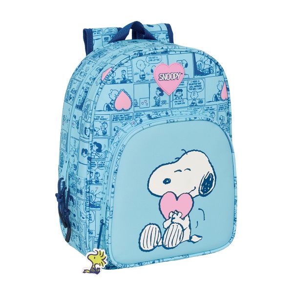 Safta Mochila Snoopy Love 26 x 34 x 11 cm Azul Claro