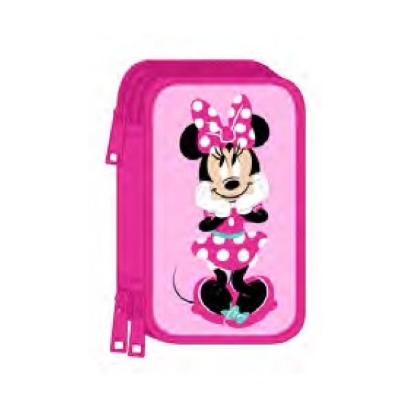 Safta Estojo Triplo Completo 37 Peças Pink Minnie