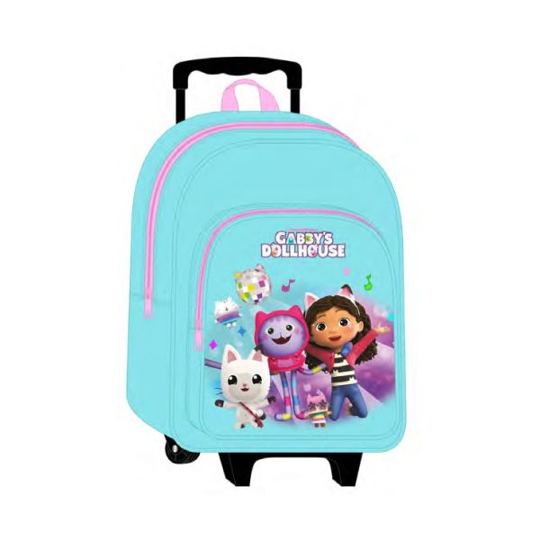 Safta Mochila Escolar 42Cm com Trolley -gabby`dollhouse