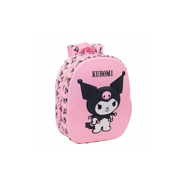 Safta Mochila Kuromi Hello Kitty 33cm Cor de Rosa/Preto
