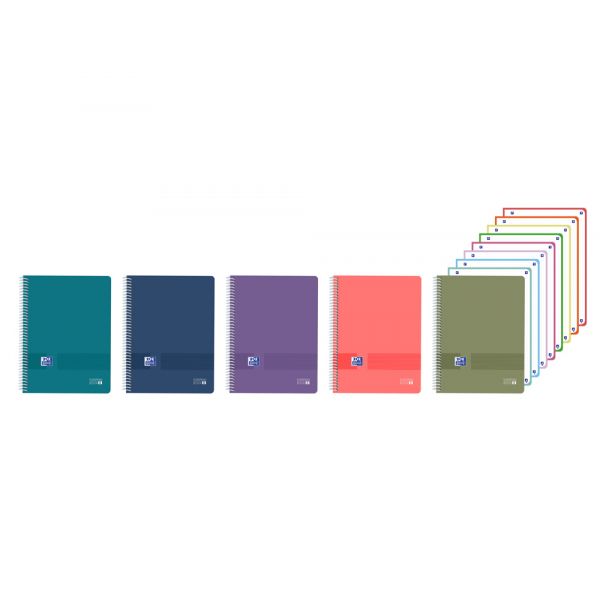 Oxford Caderno Quadriculado A4 Espiral 160 Folhas Cores Sortidas