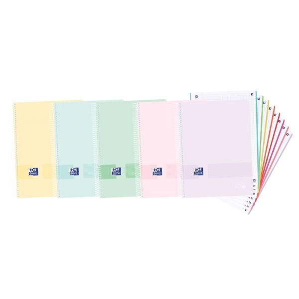 Oxford Caderno Quadriculado A4 Espiral 160 Folhas Cores Pastel 1 Unidade