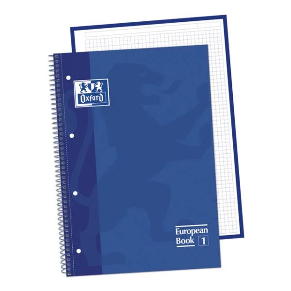 Oxford Caderno A4 Espiral Microperfurado Quadriculado 5mm Azul 5 Un.