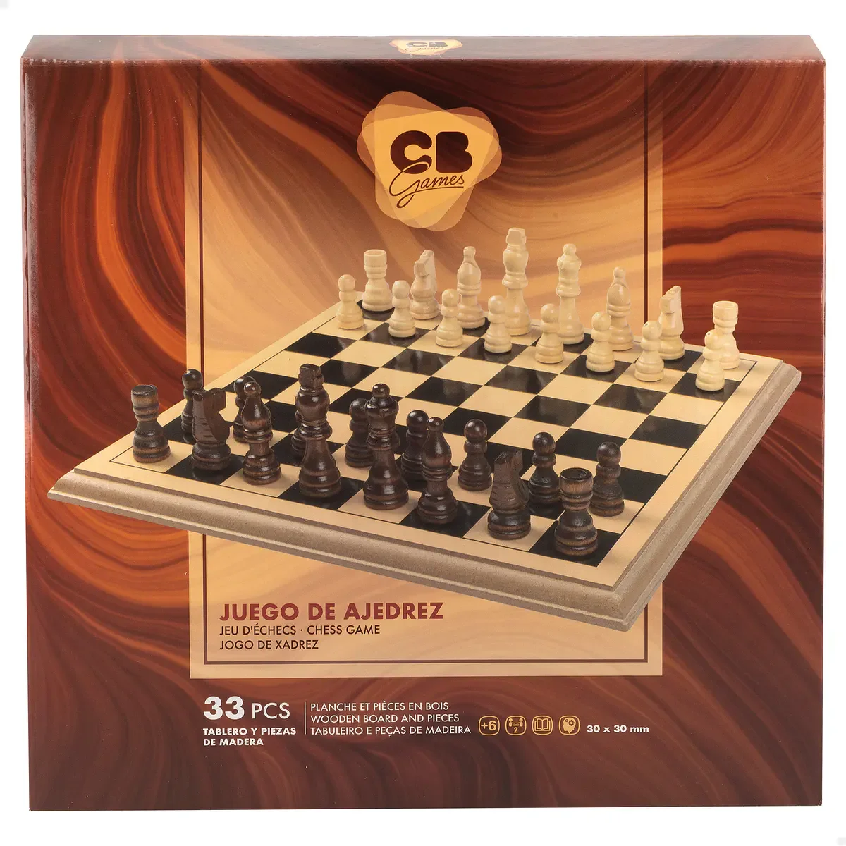 CB Games - Jogo de Xadrez de Madeira