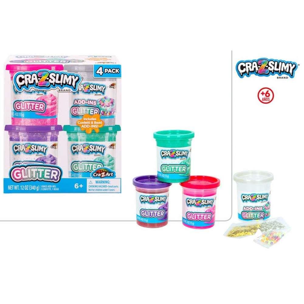 4 Potes de Slime e Glitter