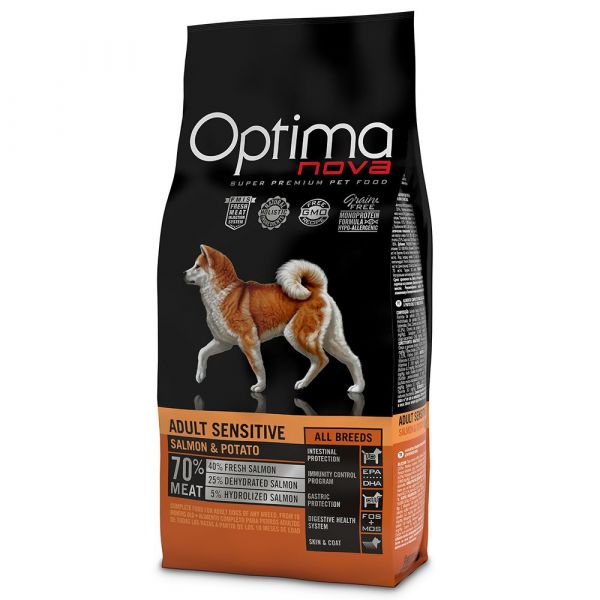 Optima Nova Adult Sensitive Salmon & Potato Dog 12Kg