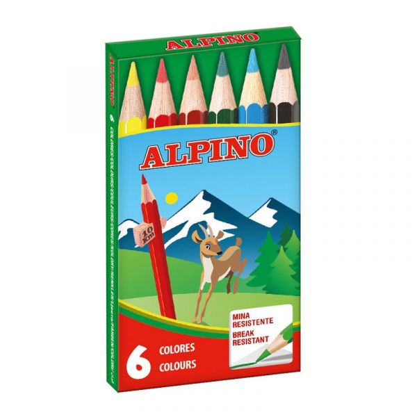 Alpino Lápis de Cor Curto 6 Unidades