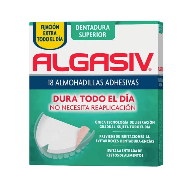 Almofadas Adesivas Algasiv Dentadura Superior 18 Unidades