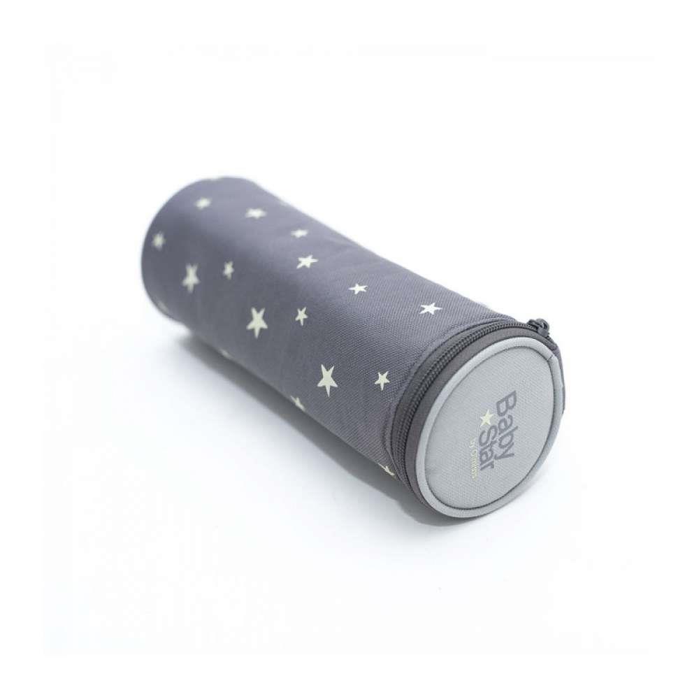 Baby Star Porta Biberão Térmico Cinza com Estrelas