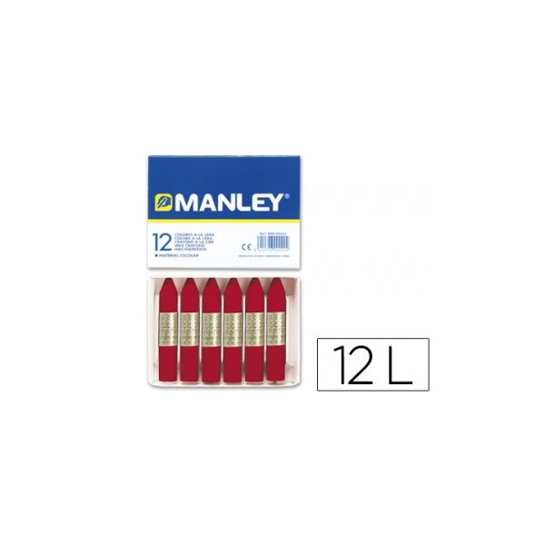 Manley Lápis de Cera Unicor 10 Carmim Permanente 12 un.